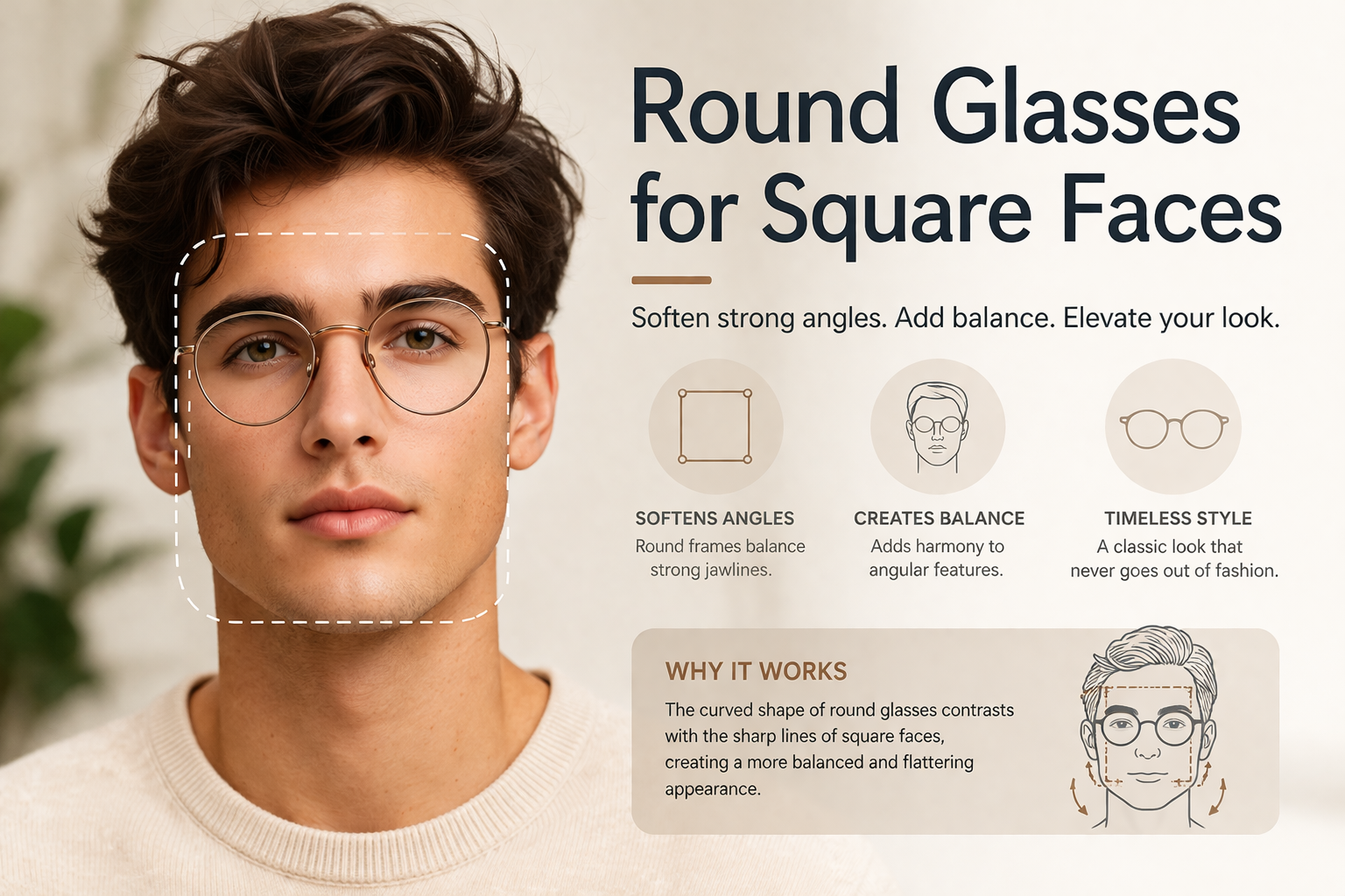 Round Glasses for Square Faces