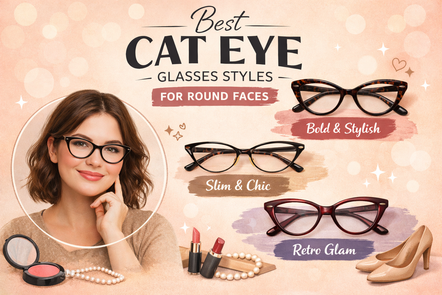 Best Cat Eye Glasses Styles for Round Faces