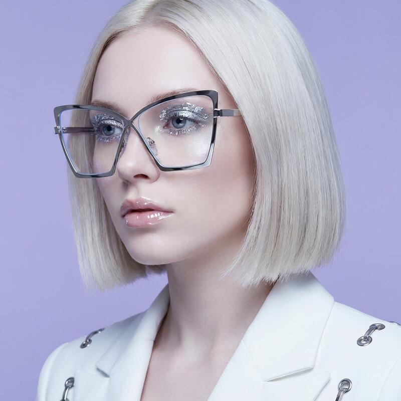 Sliver cat eye glasses