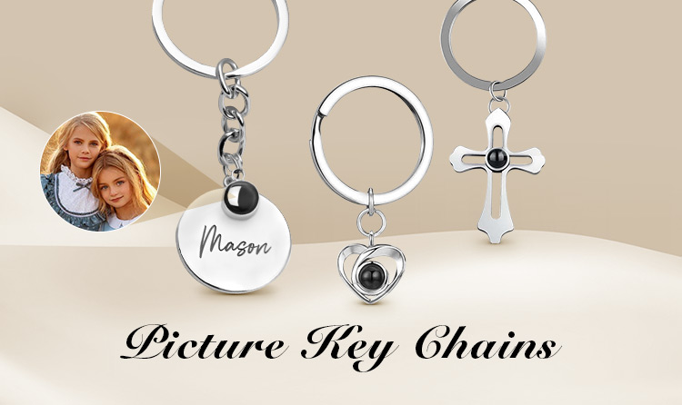Personalized Circle Photo Projection Keychain – Dazzle Wears
